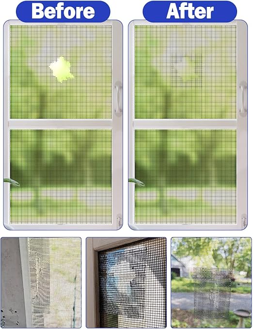 Wohohoho Window Screen Repair Tape, 2 in X 40 FT Black Screen Patch Repair Kit - Image 6