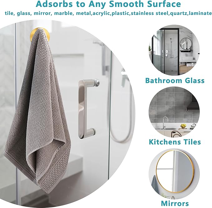 Suction Cup Hooks for Shower, Wreath Hanger for Front Door, Removable No Drill - Image 6