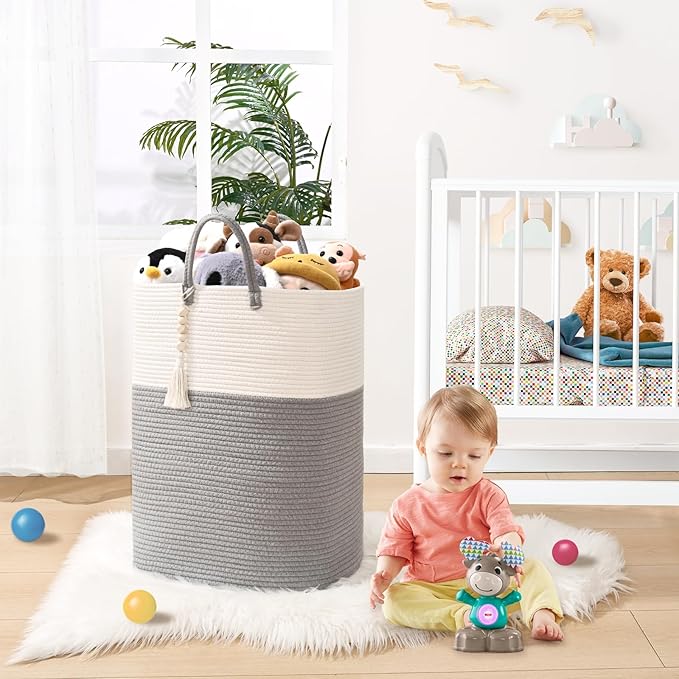 Woven Laundry Basket for Clothes, 65L Large Rectangle Laundry Hampers - Image 5