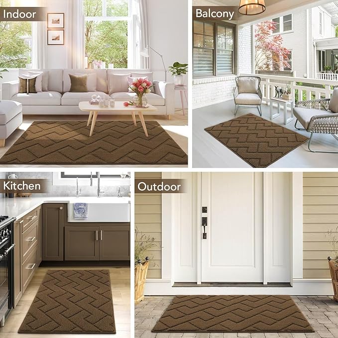 hicorfe Front Door Mat Outside Entrance, Stain and Fade Resistant, Non Slip - Image 2