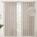 YoungsTex Beige Linen Semi Sheer Curtains 63 Inch Length by YoungsTex