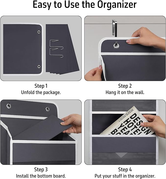 Over Door Organizer with 5 Large Pockets, Heavy Duty Hanging Organizer Storage - Image 5