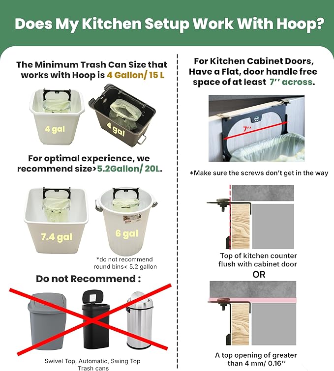Hoop Metal Compost Bag Holder + 25 Compost Bags 3 Gallon, Clips to Kitchen - Image 8