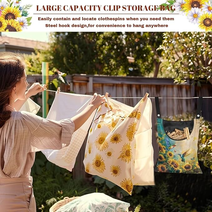 2 Pcs Clothes Pin Hanging Bag - Image 6