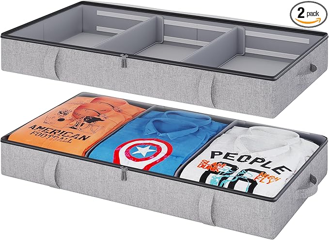 Vailando Under Bed Storage, 2 Pack Under Bed Storage Containers by Vailando