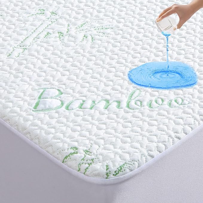 GOONIK California King Mattress Protector, Breathable Bamboo Viscose Waterproof by GOONIK