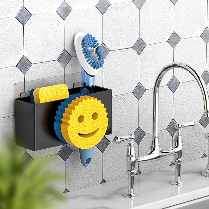 Sponge Holder for Kitchen Sink, Smiley Face Sink Caddy, Sponge Holder Stainless - Image 3