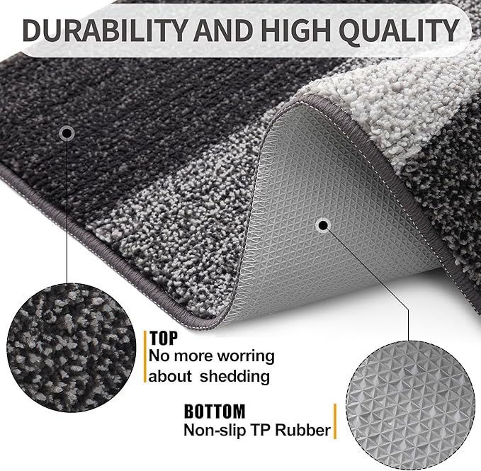 Kitinjoy Indoor Outdoor Door Mat, 24x16 Non-Slip Absorbent Dirt Trapper - Image 3