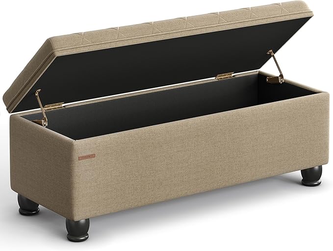 SONGMICS Storage Ottoman, Storage Bench, Tufted Entryway Bedroom Bench - Image 9