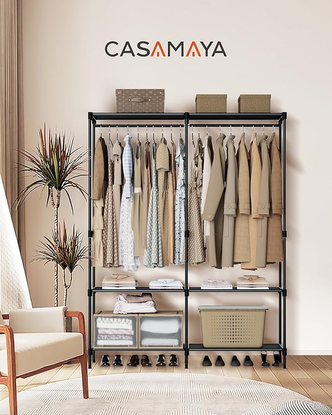 Clothes Rack, Portable Closet, 54.3 Inch Large Capacity Wardrobe Closet - Image 2