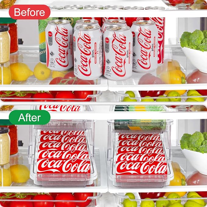 2 Pack Drink Organizer for Refrigerator, Soda Can Dispenser, Adjustable Width - Image 5