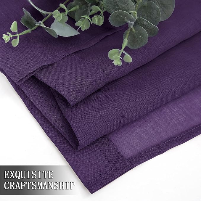 Tollpiz Short Sheer Curtain Linen Textured Living Room Curtains Sheer Light - Image 7