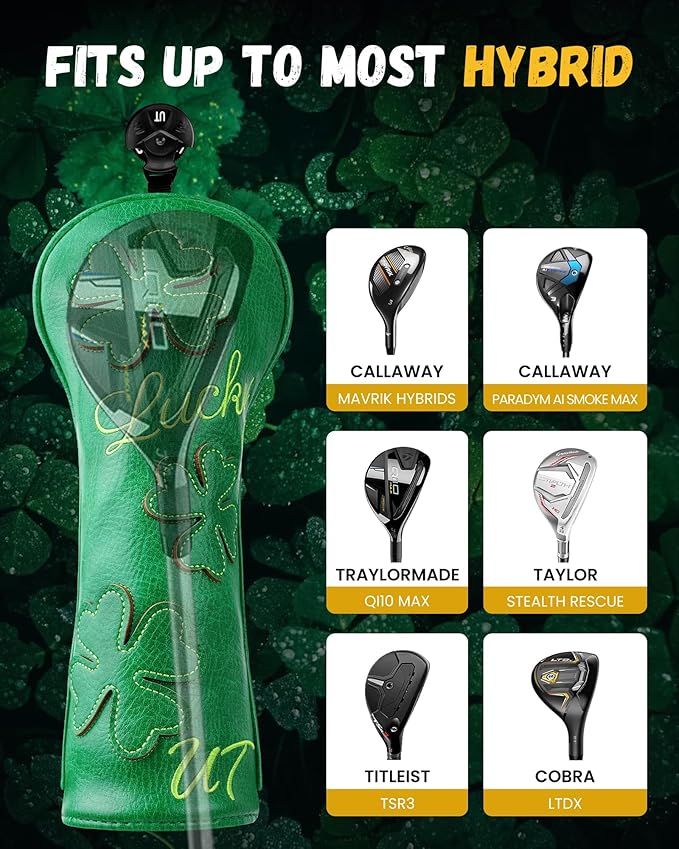 Golf Headcovers Golf Club Head Covers Four Leaf Clover Good Luck Charm - Image 5