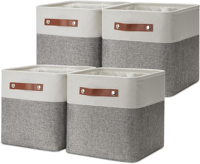 DULLEMELO 11 Inch Cube Storage Bins Fabric Storage Cubes 4 Pack Foldable Cube by DULLEMELO