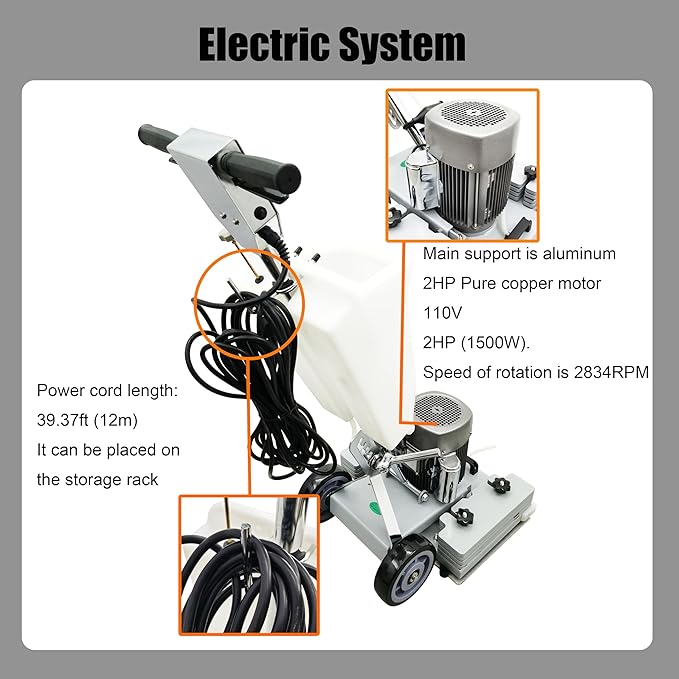 Floor Grinding Scrubber Buffer Polisher Machine Square Chassis Clean Polish Wax - Image 5