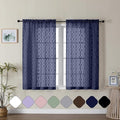 Aiyufeng Navy Curtains 45 Inch Length 2 Panels Set, Farmhouse Soft Airy by Aiyufeng