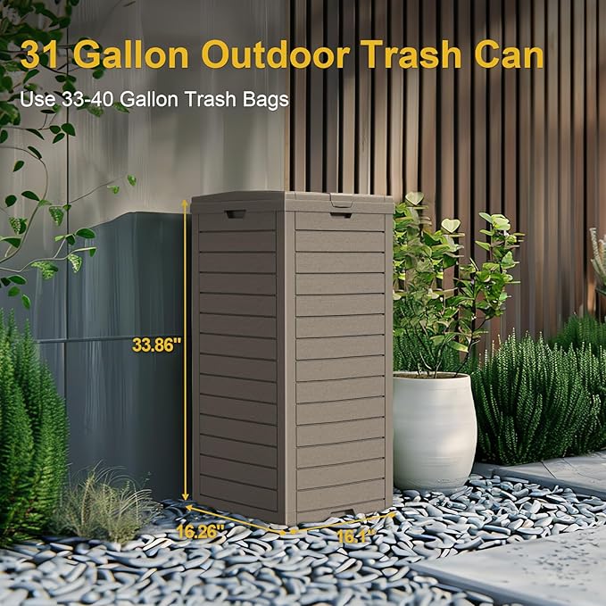 31-Gallon Outdoor Trash Can - Image 3