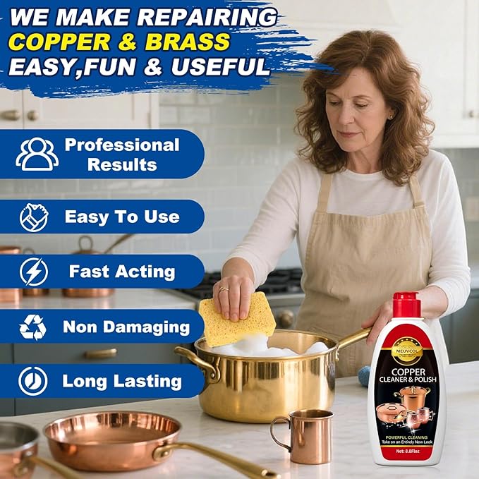 Copper & Brass Cleaner and Polish – 17.6 Oz Gentle Copper Polishing Cream - Image 4