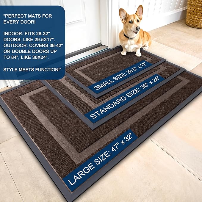 OLANLY Front Door Mat Indoor Outdoor Entrance, Waterproof All-Season, - Image 2