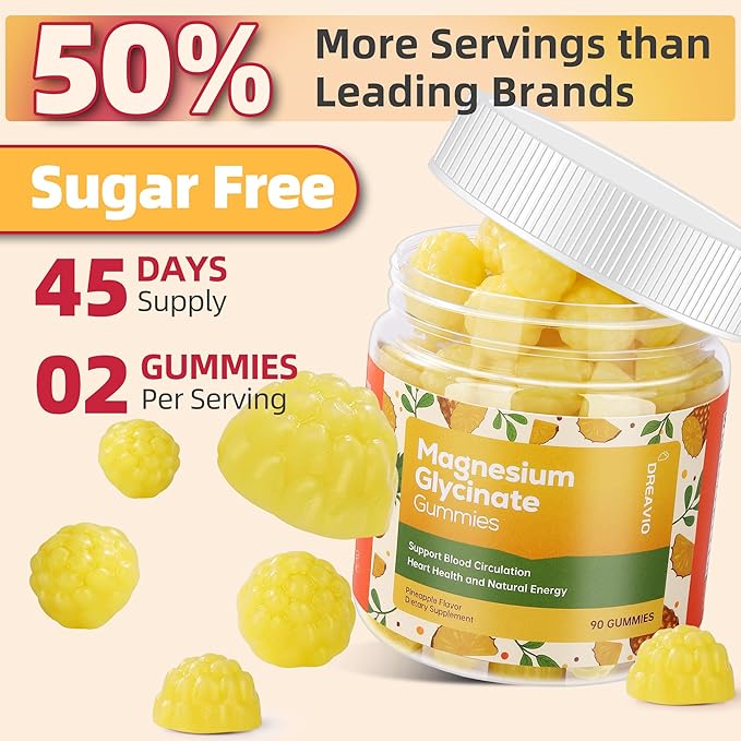 90 Count Magnesium Glycinate Gummies 400mg w/Ashwagandha Supplement - Image 5