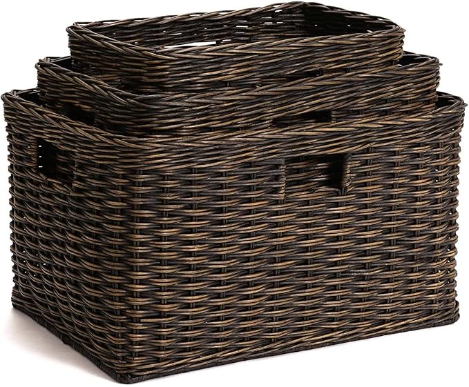 The Basket Lady Tall Rectangular Wicker Storage Basket, 16.5 in L x 10.5 in W x - Image 5