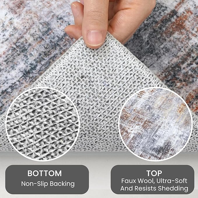 IOHOUZE Round Area Rug 5 Ft Circle Entryway Rugs Round Washable Door Mat Indoor - Image 4
