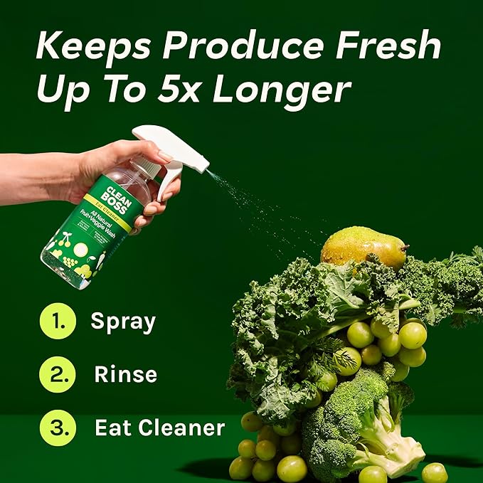 CleanBoss Eat Cleaner Triple-Action Fruit + Veggie Wash Refill - 64 oz - - Image 4