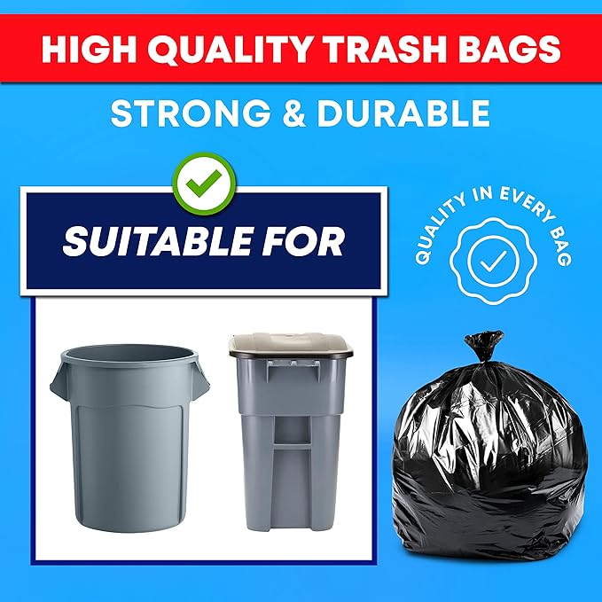 Tasker 65 Gallon Trash Bags Heavy Duty | 50 Count - Image 2