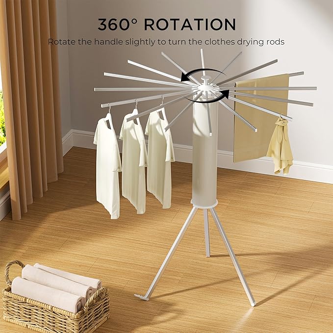 Tripod Clothes Drying Rack, Garment Rack Portable and Foldable Space Saving - Image 3