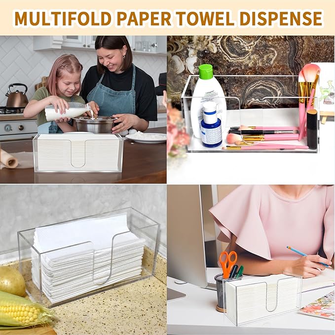 4Pack Acrylic Countertop Paper Towel Holder, Paper Towel Dispenser - Image 7