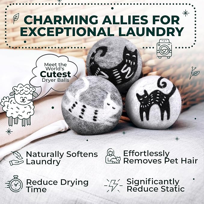 No More Dryer Sheets! Reusable Wool Dryer Balls XL 6-Pack - Image 2