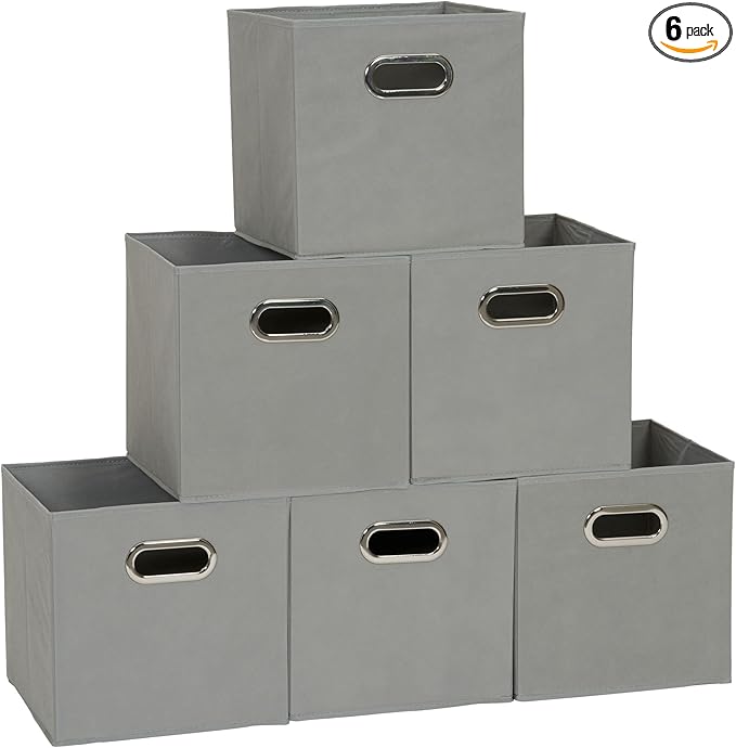 Household Essentials 84-1 Foldable Fabric Storage Bins | Set of 6 Cubby Cubes by HouseholdEssentials