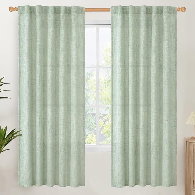 YoungsTex Sage Green Curtains 72 Inch Length by YoungsTex