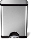 simplehuman 50 Liter / 13.0 Gallon Rectangular Kitchen Step Trash Can, Brushed by Simplehuman
