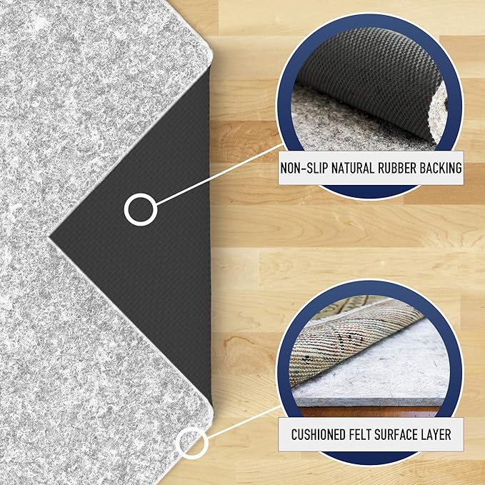RUGPADUSA - Dual Surface - 5'10" x 8'10" - 1/4" Thick - Felt + Rubber - - Image 3