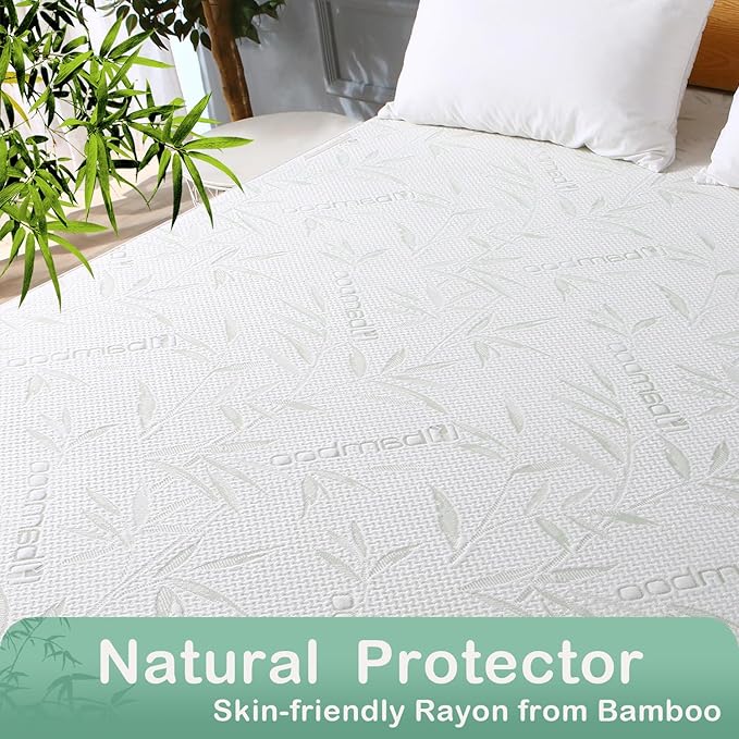 Twin XL Mattress Protector Waterproof Mattress Pad Washable Bamboo Rayon - Image 2