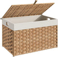 HOOBRO Storage Basket with Lid, 17.2 Gallon Wicker Basket, Handwoven Blanket by HOOBRO