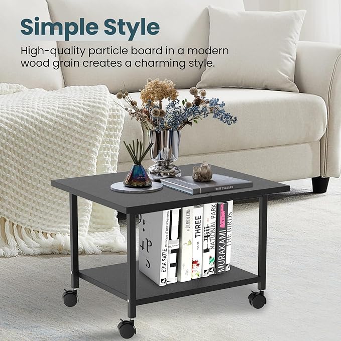 Printer Stand with Storage Under Desk Shelf, Desktop Printer Stand Organizer - Image 6