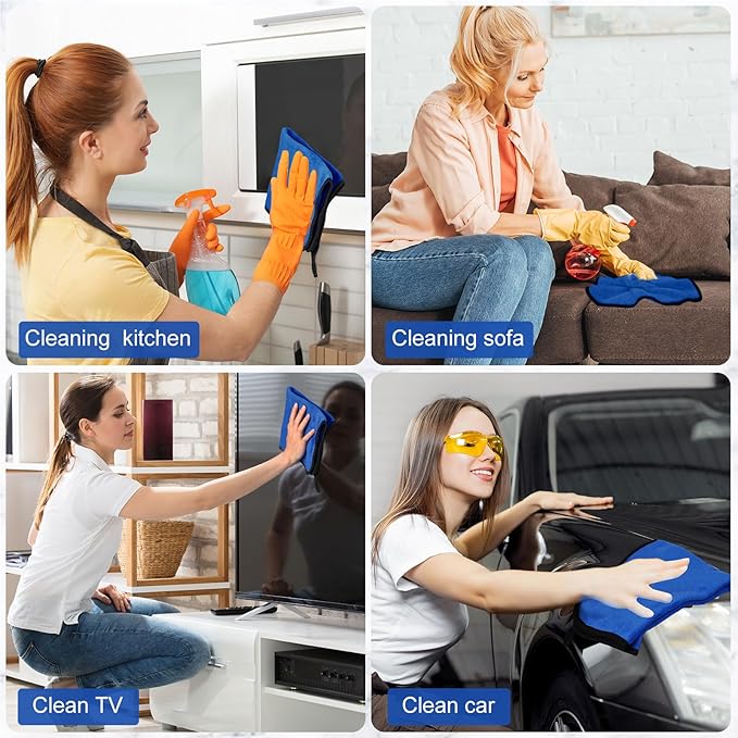 Tallew 40 Pcs Microfiber Towels 16 Inch x 16 Inch Microfiber Cloth Car Drying - Image 5