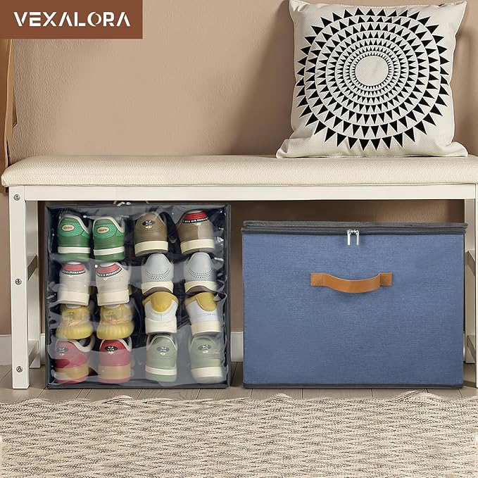 Shoe Organizer for Closet, 2 Pack Shoe Storage Bins - Image 7