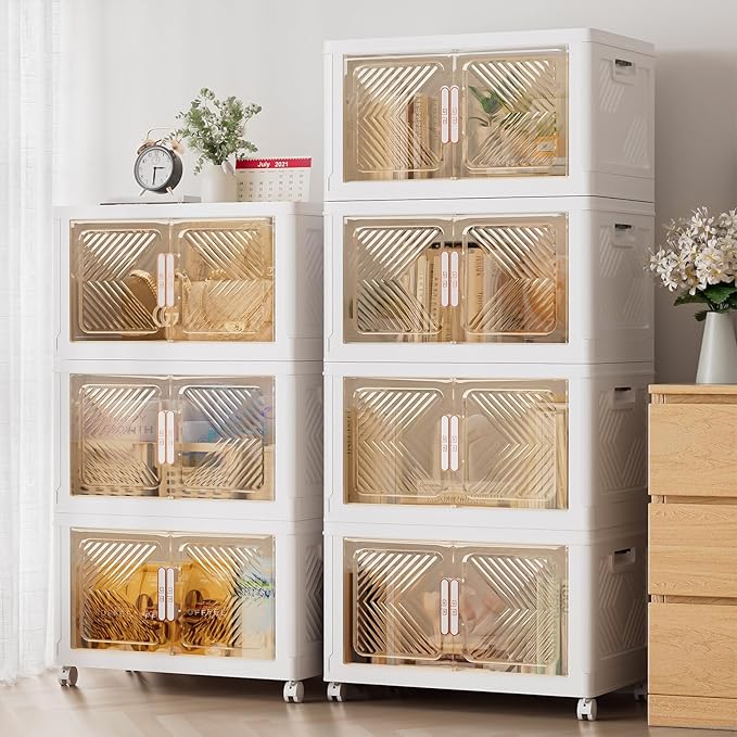 Storage Bins with Lid 48QT, Stackable Storage Containers with Wheels and - Image 7