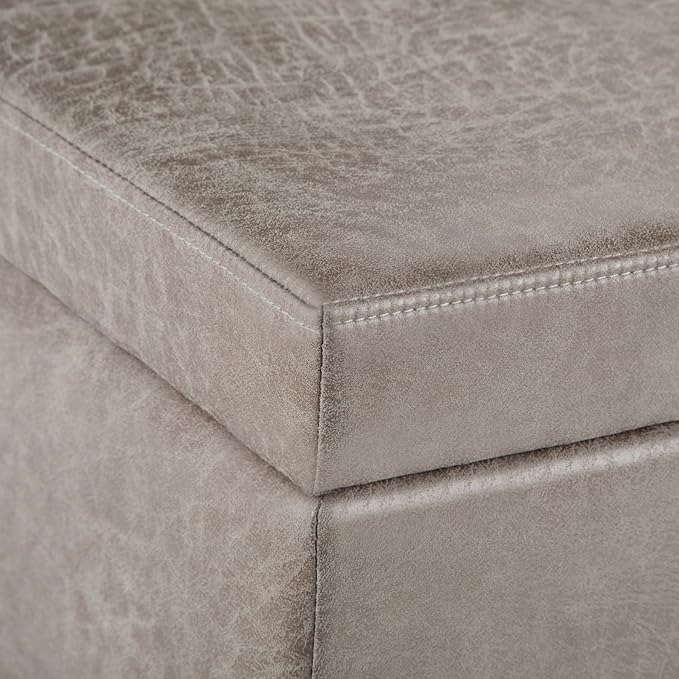 SIMPLIHOME Avalon 48 inch Wide Contemporary Rectangle Storage Ottoman Bench in - Image 7