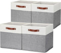 HNZIGE Foldable Storage Bins 13x13 Storage Cubes Set of 4 Fabric Linen Storage by HNZIGE
