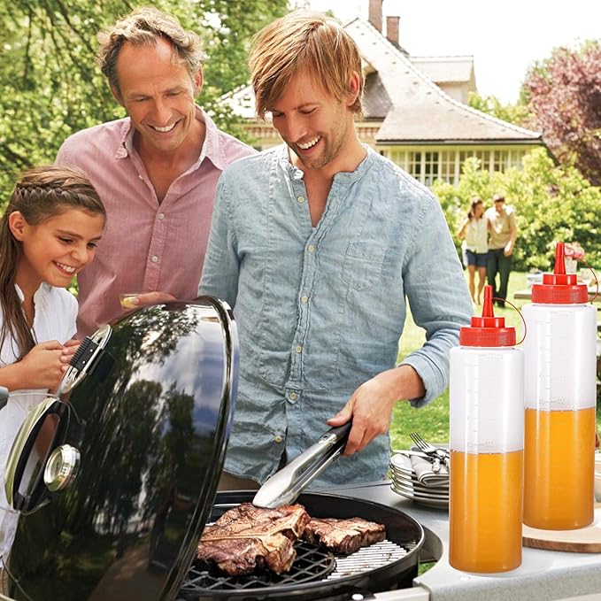 Condiment Squeeze Bottles Ketchup Dispenser, 4 Pack 32oz Squeeze Bottles - Image 7