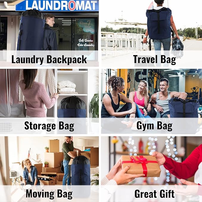 Laundry Bag Backpack, 125L Extra Large Travel Laundry Bags - Image 7