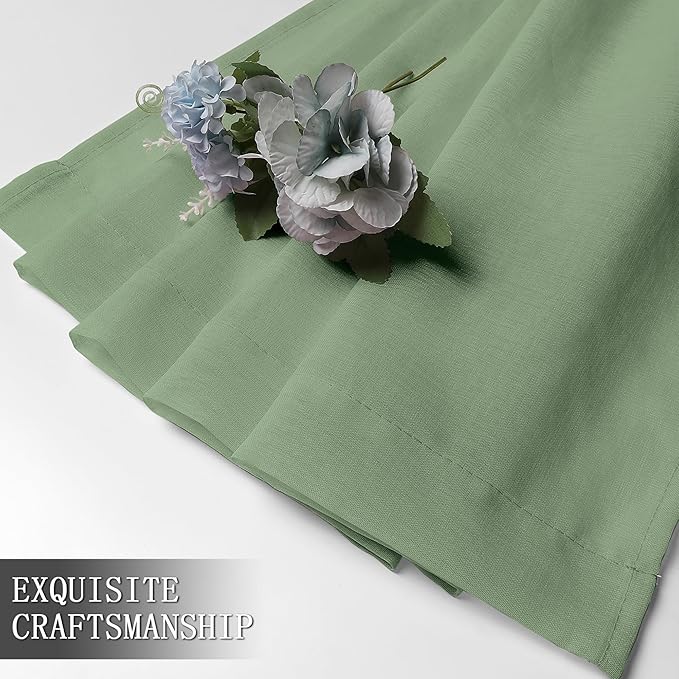 Tollpiz Sheer Curtain Linen Textured Living Room Curtains Sheer Light Filtering - Image 7