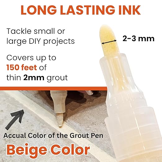 Grout Pen Light Beige – Tile Grout Colorant & Sealer Pen - Image 2