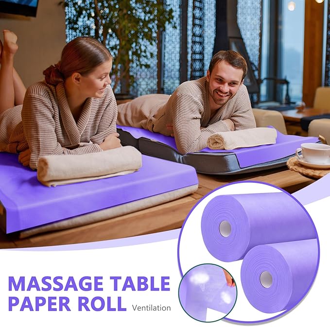 Tudomro 2 Roll Disposable Non Woven Bed Sheets 24 x 71 Inch Massage Table Paper - Image 5