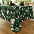 Green Waterproof Plaid St.Patrick Tablecloth Fabric by Essifunia