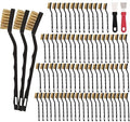80 Pcs Mini Pure Brass Copper Wire Brush Set, Curved Handle Masonry Brush by Unknown
